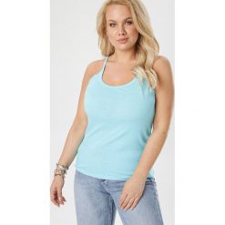 Niebieski Top Amaria. Niebieskie bluzki damskie Born2be, xl, bez wzorów, bez kołnierzyka, bez rękawów. W wyprzedaży za 19,99 zł.