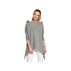M207 Asymetryczna peleryna szara. Szare bluzy damskie Moe, xl, bez wzorów, z elastanu, z długim rękawem, długie. Za 139,00 zł.
