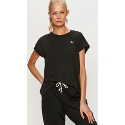 Reebok - T-shirt. Czarne topy damskie Reebok, s, bez wzorów, z poliesteru, z krótkim rękawem. Za 89,90 zł.