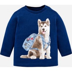 Mayoral - Longsleeve dziecięcy 68-98 cm. Fioletowe t-shirty chłopięce Mayoral, z nadrukiem, z bawełny, z długim rękawem. W wyprzedaży za 29,90 zł.