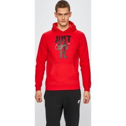 Nike - Bluza. Czerwone bluzy męskie Nike, s, z nadrukiem, z bawełny, z kapturem, bez rękawów, z kapturem. W wyprzedaży za 239,90 zł.