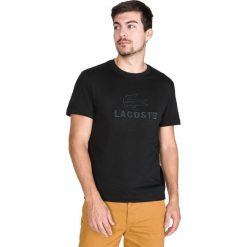 Lacoste Koszulka Czarny. Czarne podkoszulki męskie Lacoste, m, z haftami, z bawełny, bez kołnierzyka, krótkie. Za 266,95 zł.