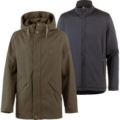 Parka funkcyjna 3w1 w kolorze oliwkowo-granatowym. Brązowe parki męskie OCK, s, z materiału. W wyprzedaży za 215,95 zł.