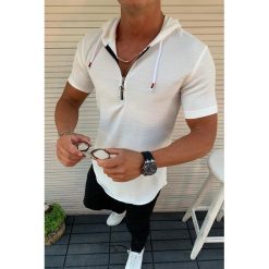 Męska koszulka DENZEL ECRU. Bluzy męskie Męska koszulka DENZEL ECRU, s, bez wzorów, bez kołnierzyka, bez rękawów. W wyprzedaży za 79,00 zł.