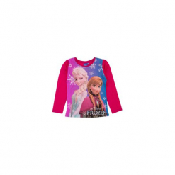 Bluzka dziewczęca z printem Kraina Lodu - Frozen. Różowe t-shirty dziewczęce TXM, z motywem z bajki. Za 19,99 zł.