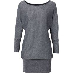 Sweter z lureksową nitką bonprix srebrny. Szare swetry klasyczne damskie bonprix. Za 59,99 zł.