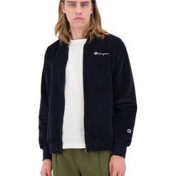 CHAMPION CORDUROY SCRIPT LOGO BOMBER SWEAT JACKET > 213692-BS501. Kurtki męskie Champion, xl, z aplikacjami, z bawełny, street, bez kaptura. Za 539,99 zł.