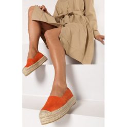 Pomarańczowe Espadryle Noerah. Pomarańczowe espadryle damskie Born2be, bez wzorów, bez obcasa. W wyprzedaży za 79,99 zł.