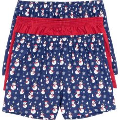 Luźniejsze bokserki z dżerseju z zimowym motywem (3 pary) bonprix niebiesko-biało-czerwony z nadrukiem. Bokserki męskie bonprix. Za 53,97 zł.