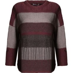 Sweter w kolorze szaro-czerwonym. Szare swetry damskie Stefanel, l, w paski. W wyprzedaży za 259,95 zł.
