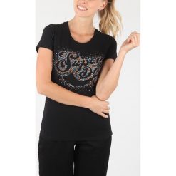 SuperDry Koszulka Czarny. Czarne koszulki damskie Superdry, xs, z aplikacjami, z bawełny, bez kołnierzyka. Za 180,95 zł.