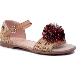 Sandały PEPE JEANS - Elsa Rafia PGS90122 Natural 816. Pomarańczowe sandały dziewczęce Pepe Jeans, z jeansu, bez zapięcia. W wyprzedaży za 149,00 zł.