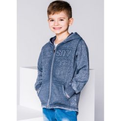 Bluzy chłopięce: BLUZA DZIECIĘCA ROZPINANA Z KAPTUREM KB018 – GRANATOWA