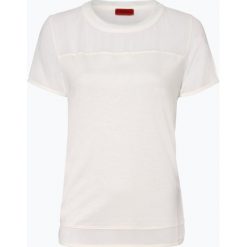 HUGO - T-shirt damski – Dikeri, beżowy. Brązowe t-shirty damskie HUGO, l, bez wzorów, z szyfonu, bez kołnierzyka. Za 399,95 zł.
