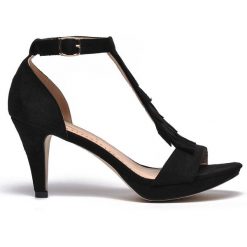 Sandały damskie na obcasie. Czarne sandały damskie eleganckie. W wyprzedaży za 49,99 zł.