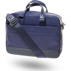 TORBA Trussardi Jeans. Niebieskie torby męskie skórzane Trussardi Jeans, w paski, z jeansu, biznesowe. Za 729,00 zł.