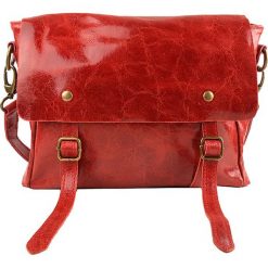 Torebki klasyczne damskie: Skórzana torebka w kolorze czerwonym – 35 x 27 x 18 cm