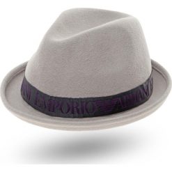 KAPELUSZ Emporio Armani. Szare kapelusze damskie z wełny. Za 389,00 zł.