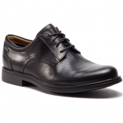 Półbuty CLARKS - UnAldricTieGtx GORE-TEX 26136782 Black Leather. Czarne półbuty męskie marki Clarks, ze skóry. W wyprzedaży za 439,00 zł.