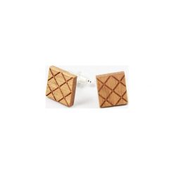 Drewniane spinki do mankietów #7. Pomarańczowe spinki do mankietów męskie marki The bow bow ties, srebrne. Za 69,00 zł.