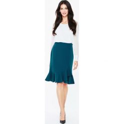 Elegancka spódnica L'AF HOLITA. Zielone spódniczki dziewczęce L’AF, bez wzorów, z tkaniny, eleganckie, rozkloszowane. W wyprzedaży za 89,00 zł.