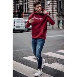 Męska bluza EDMUND BORDO. Czerwone bluzy męskie Męska bluza EDMUND BORDO, s, bez wzorów, bez kołnierzyka, bez rękawów, bez kaptura. W wyprzedaży za 99,00 zł.