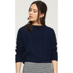 Sweter z warkoczowym splotem - Niebieski. Niebieskie bez kategorii marki Sinsay, s, ze splotem. W wyprzedaży za 29,99 zł.
