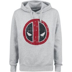 Deadpool Logo Bluza z kapturem odcienie szarego. Szare bluzy męskie rozpinane marki Deadpool, l, z nadrukiem, z kapturem. Za 144,90 zł.