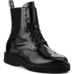 Botki MARC O'POLO - 708 14266301 112 Black 990. Czarne botki damskie na obcasie marki Marc O'Polo, z materiału. W wyprzedaży za 469,00 zł.