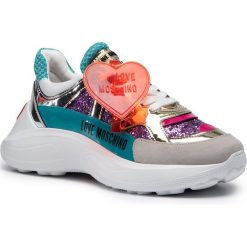 Sneakersy LOVE MOSCHINO - JA15196G1BII565A Glit.Vi/Pe/Pl/Tu. Fioletowe półbuty damskie Love Moschino, ze skóry. Za 1069,00 zł.