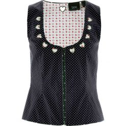 Gorset ludowy z zamkiem bonprix czarny w kropki. Czarne kamizelki damskie bonprix, bez wzorów, bez kaptura. Za 49,99 zł.