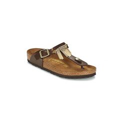 Japonki Birkenstock GIZEH FRINGE. Pomarańczowe klapki damskie Birkenstock, bez wzorów, bez obcasa. Za 439,00 zł.