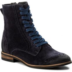 Botki EDEO - 3139-852 Granat. Niebieskie botki damskie marki Edeo, ze skóry, na obcasie. W wyprzedaży za 249,00 zł.