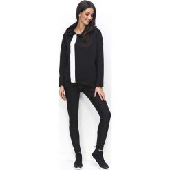 Czarna Bluza na Suwak z Kapturem. Czarne bluzy damskie marki Molly.pl, m, bez wzorów, z dzianiny, bez rękawów, z kapturem. Za 149,90 zł.