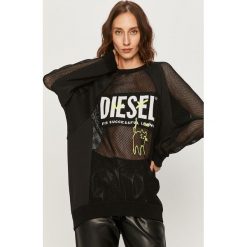 Diesel - Bluza. Czarne bluzy damskie Diesel, s, z aplikacjami, z bawełny, bez rękawów, bez kaptura. Za 969,90 zł.