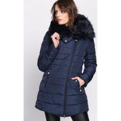Granatowa Kurtka Stuff. Niebieskie kurtki damskie Born2be, na zimę, s, bez wzorów, bez kaptura. Za 189,99 zł.