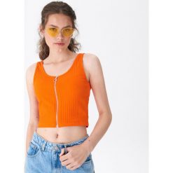Top - Pomarańczowy. Pomarańczowe bluzki damskie House, s, bez wzorów, bez kołnierzyka. W wyprzedaży za 19,99 zł.