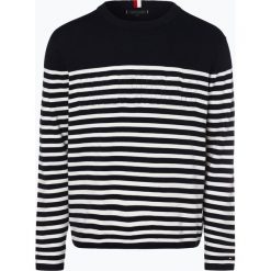 Tommy Hilfiger - Sweter męski, niebieski. Niebieskie swetry męskie marki TOMMY HILFIGER, m, w paski, bez kołnierzyka, bez kaptura. Za 579,95 zł.