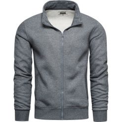Bluza męska grafitowa z stójką Recea. Szare bluzy męskie Recea, xl, bez wzorów, z bawełny, z kapturem, bez rękawów, z kapturem. Za 79,99 zł.
