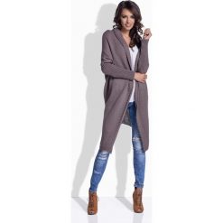 Cappuccino Sweter-Narzutka z Szalowym Kołnierzem. Szare piżamy damskie Molly.pl, uniwersalny, bez wzorów, z dzianiny, bez rękawów. Za 99,90 zł.