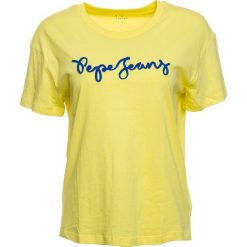 Pepe Jeans T-shirt damski Esther M żółty. Żółte koszulki damskie Pepe Jeans, m, bez wzorów, z jeansu, bez kołnierzyka. Za 169,00 zł.