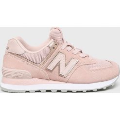 New Balance - Buty WL574MEC. Różowe buty sportowe damskie New Balance, bez wzorów, ze skóry, sportowe. W wyprzedaży za 299,90 zł.