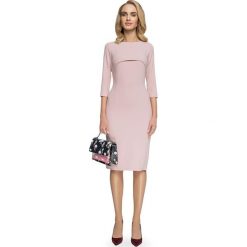 MILAGROS Sukienka z bolerkiem - pudrowa. Sukienki damskie Stylove, na co dzień, s, bez wzorów, z poliesteru, biznesowe, bez kołnierzyka, bez rękawów, ołówkowe. W wyprzedaży za 94,50 zł.