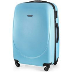 Walizka podróżna twarda duża STL856 błękitny. Niebieskie walizki Solier Luggage, bez wzorów, z gumy. Za 159,00 zł.