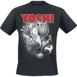 Super Mario Yoshi Ride T-Shirt czarny. Czarne t-shirty męskie z nadrukiem Super Mario, xl, z okrągłym kołnierzem. Za 79,90 zł.