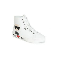 Buty Karl Lagerfeld SKOOL KARL IKONIC HI LACE. Białe trampki i tenisówki damskie marki KARL LAGERFELD, bez wzorów, bez zapięcia. Za 849,00 zł.