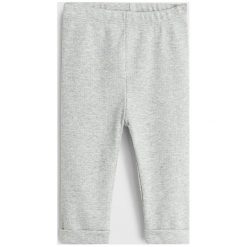 Mango Kids - Legginsy dziecięce Can 62-80 cm. Szare spodnie dziewczęce Mango Kids, bez wzorów, z elastanu. Za 35,90 zł.