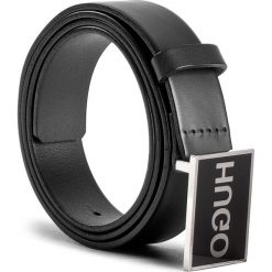 Pasek Męski BOSS - Gerrit 50380070 Black 001. Czarne paski męskie Boss, w paski, ze skóry. W wyprzedaży za 299,00 zł.