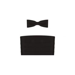 Czarny pas smokingowy z muchą i białą poszetką PS02. Czarne muszki męskie Modini Moda Męska, na co dzień, bez wzorów, z poliesteru, eleganckie. Za 99,00 zł.