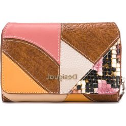 Desigual Ayax Maria Mini Portfel Różowy Brązowy Wielokolorowy. Różowe portfele damskie Desigual, bez wzorów, z materiału. Za 262,95 zł.